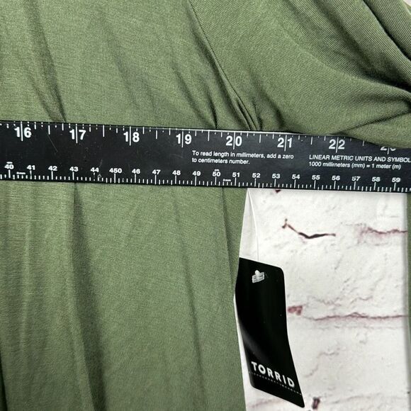 Torrid Sweater Womens 00 Cardigan Super Soft Knits Stretch Drape Olive Green - Picture 6 of 11